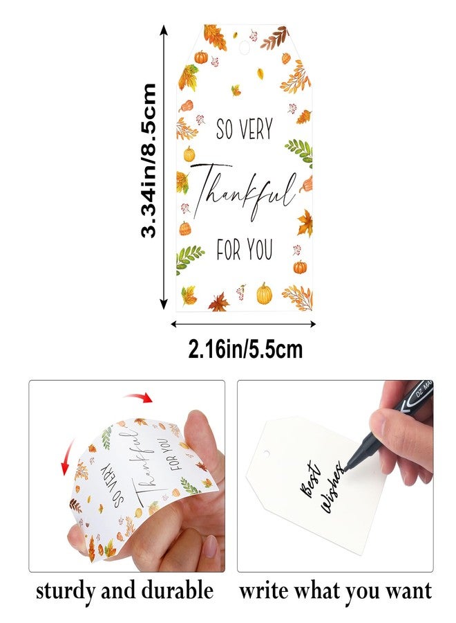 G2PLUS Thanksgiving Thank You Tags - 50Pcs So Very Thankful for You Tags, Fall Paper Tag with String for Gift Wrapping, DIY Crafts, Thanksgiving Day Autumn oliday Party Favors - Image 2